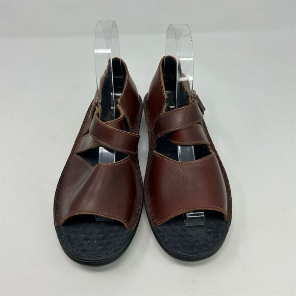 Josef Seibel Brown Leather Sandals Adjustable Buckle Strap Size 37 (US 6-6.5) - Picture 4 of 10